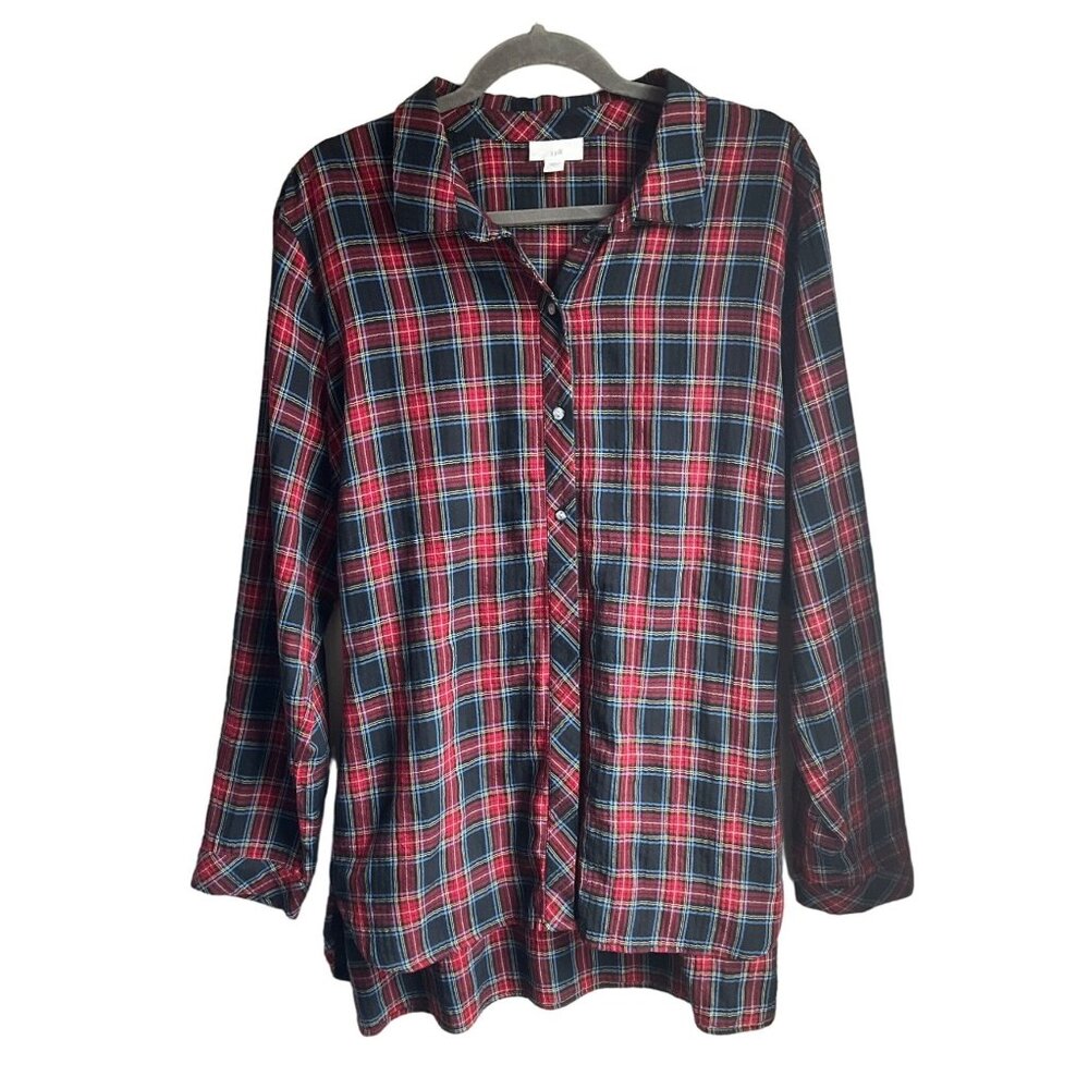 J. Jill Red and Black Plaid Tunic